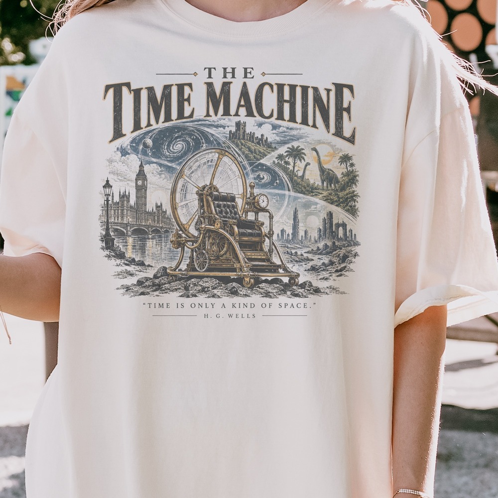 The Time Machine Journeys Through Worlds Steampunk Tee